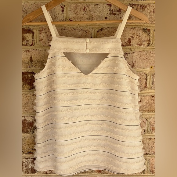 Maeve by Anthropologie Quinn Striped & Fringe Tank Top, Size 8 - Picture 5 of 16